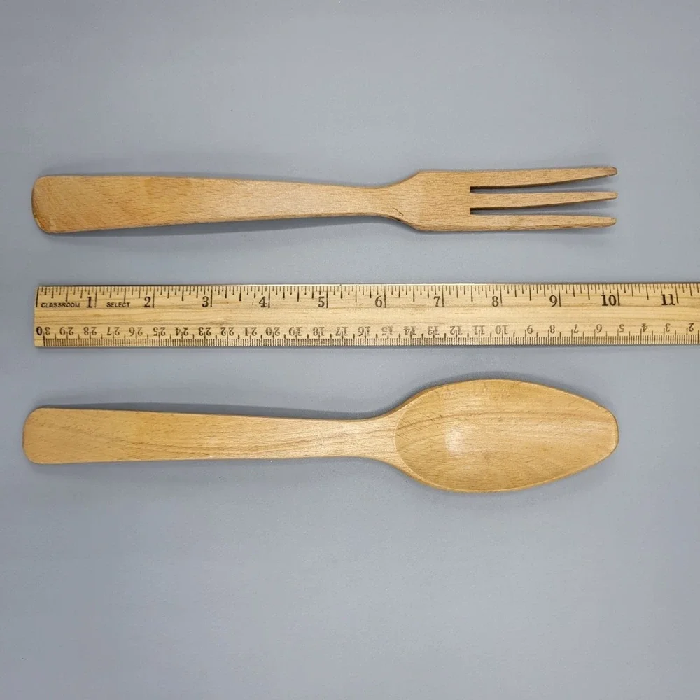 Wooden Spoon And Fork Set Solid Wood Utensils Made in Japan #1